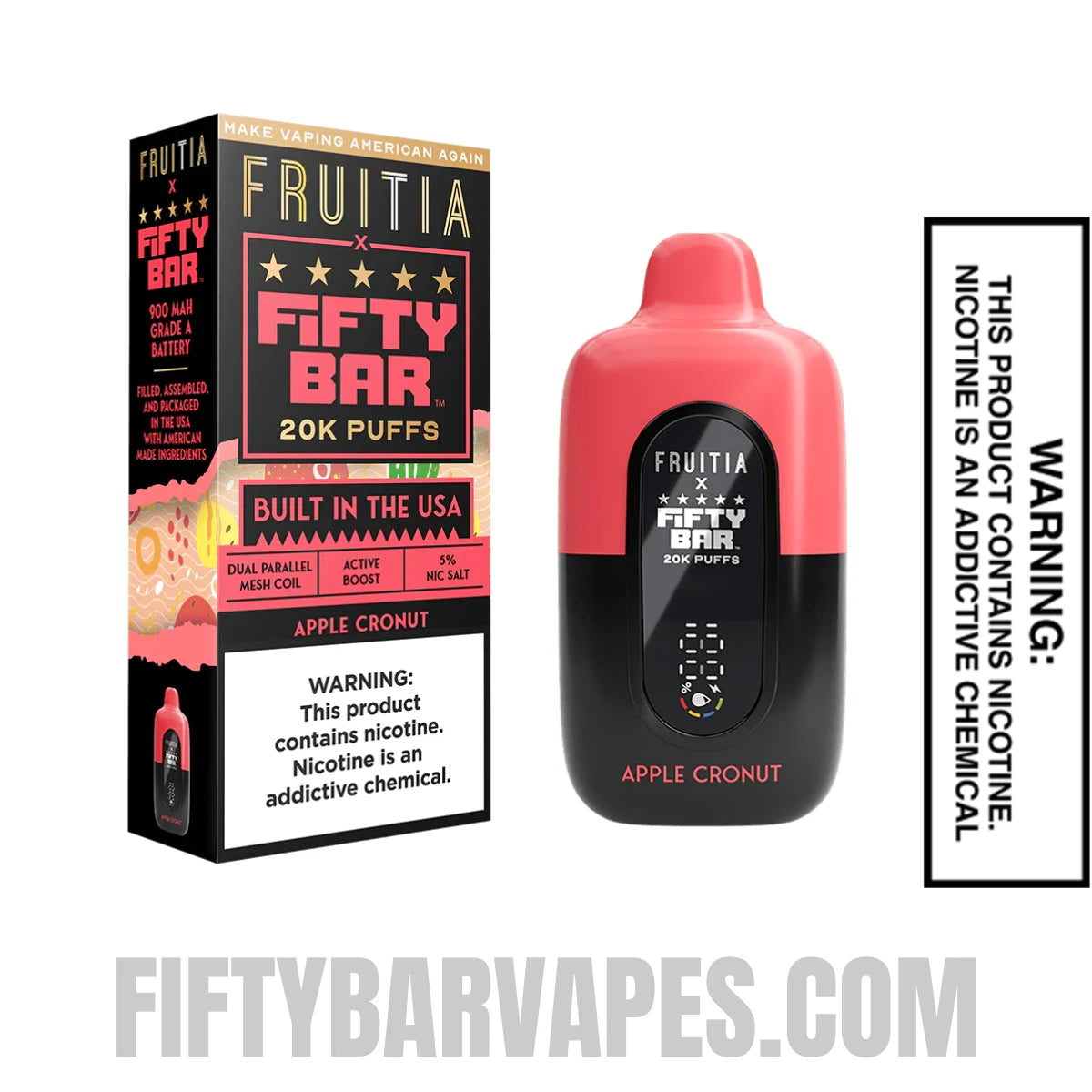 Apple Cronut Fruitia X Fifty Bar 20K Vape With Package Box Apple Cronut Fruitia X Fifty Bar 20K Vape With Package Box