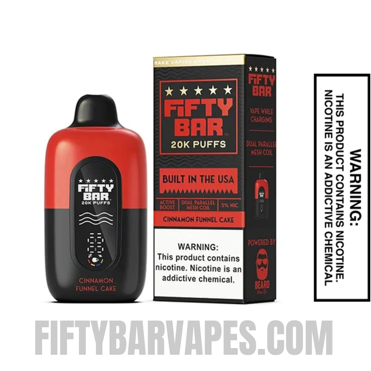 Cinnamon Funnel Cake Fifty Bar 20k Disposable Vape With Package Box Cinnamon Funnel Cake Fifty Bar 20k Disposable Vape With Package Box