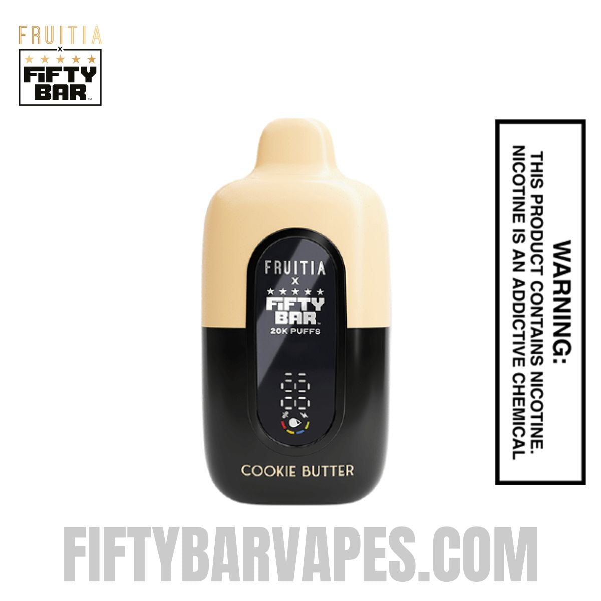Cookie Butter Fruitia X Fifty Bar 20K Vape Cookie Butter Fruitia X Fifty Bar 20K Vape