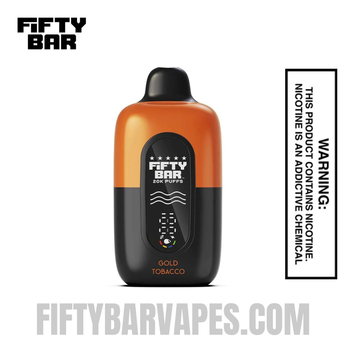 Gold Tobaccocino Fifty Bar 20K Disposable Vape Gold Tobaccocino Fifty Bar 20K Disposable Vape
