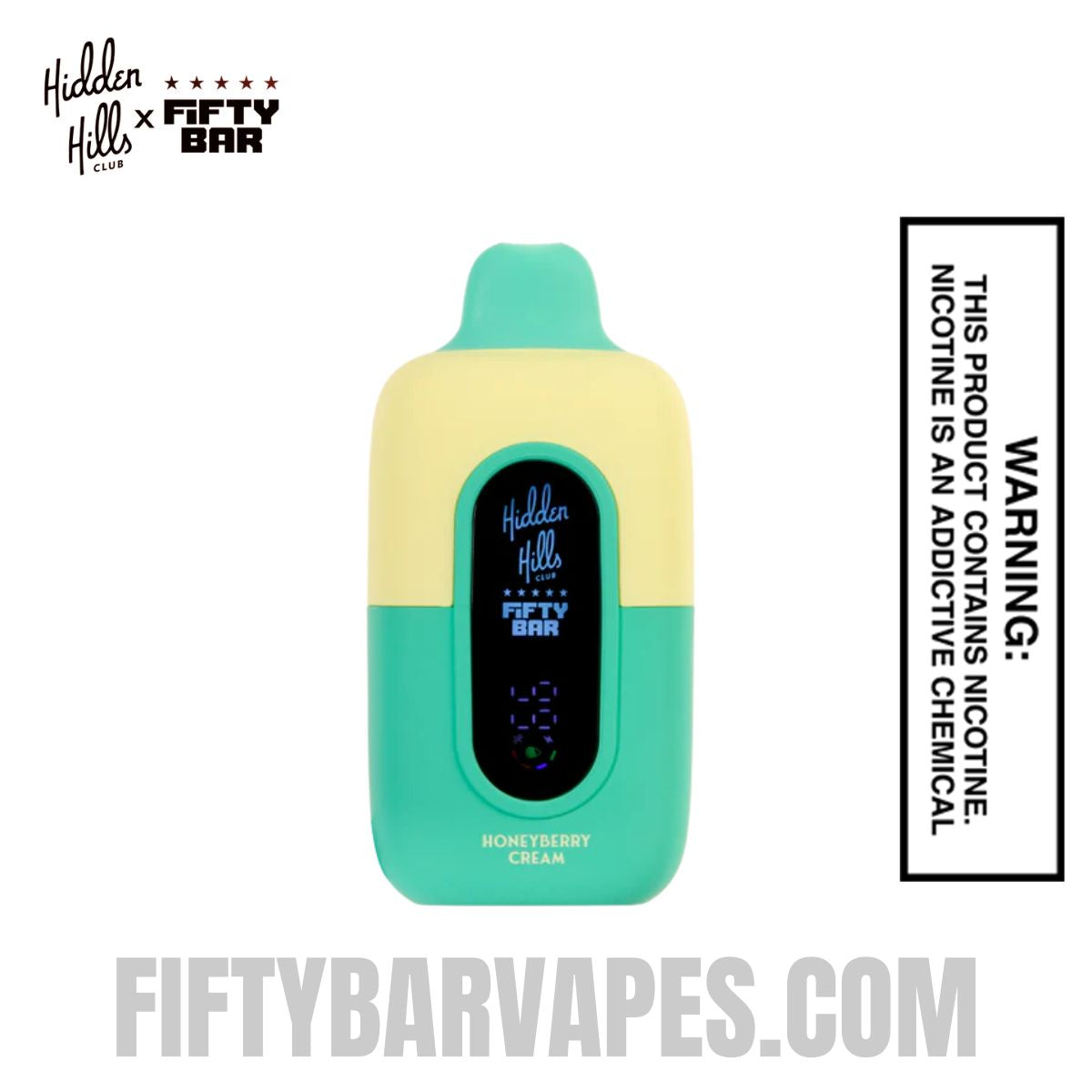 Honeyberry Cream Hidden Hills X Fifty Bar 20K Vape Honeyberry Cream Hidden Hills X Fifty Bar 20K Vape