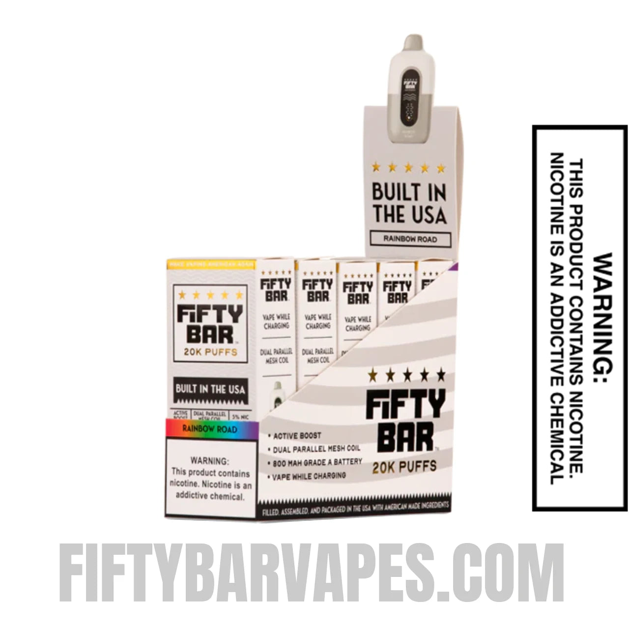 Rainbow Road Fifty Bar 20k Disposable Vape With Bundle Pack Rainbow Road Fifty Bar 20k Disposable Vape With Bundle Pack