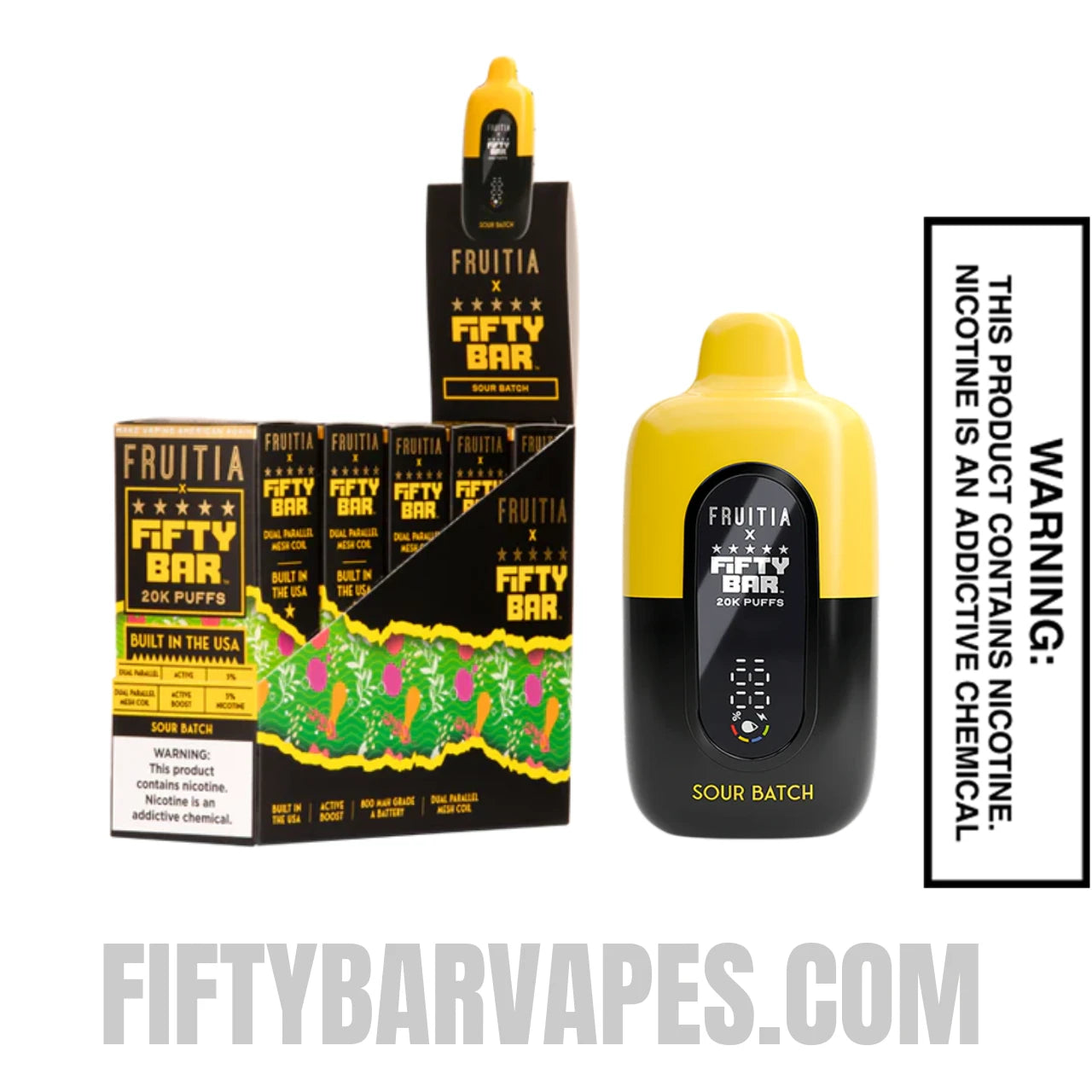 Sour Batch Fruitia X Fifty Bar 20K Vape With Bundle Pack Sour Batch Fruitia X Fifty Bar 20K Vape With Bundle Pack