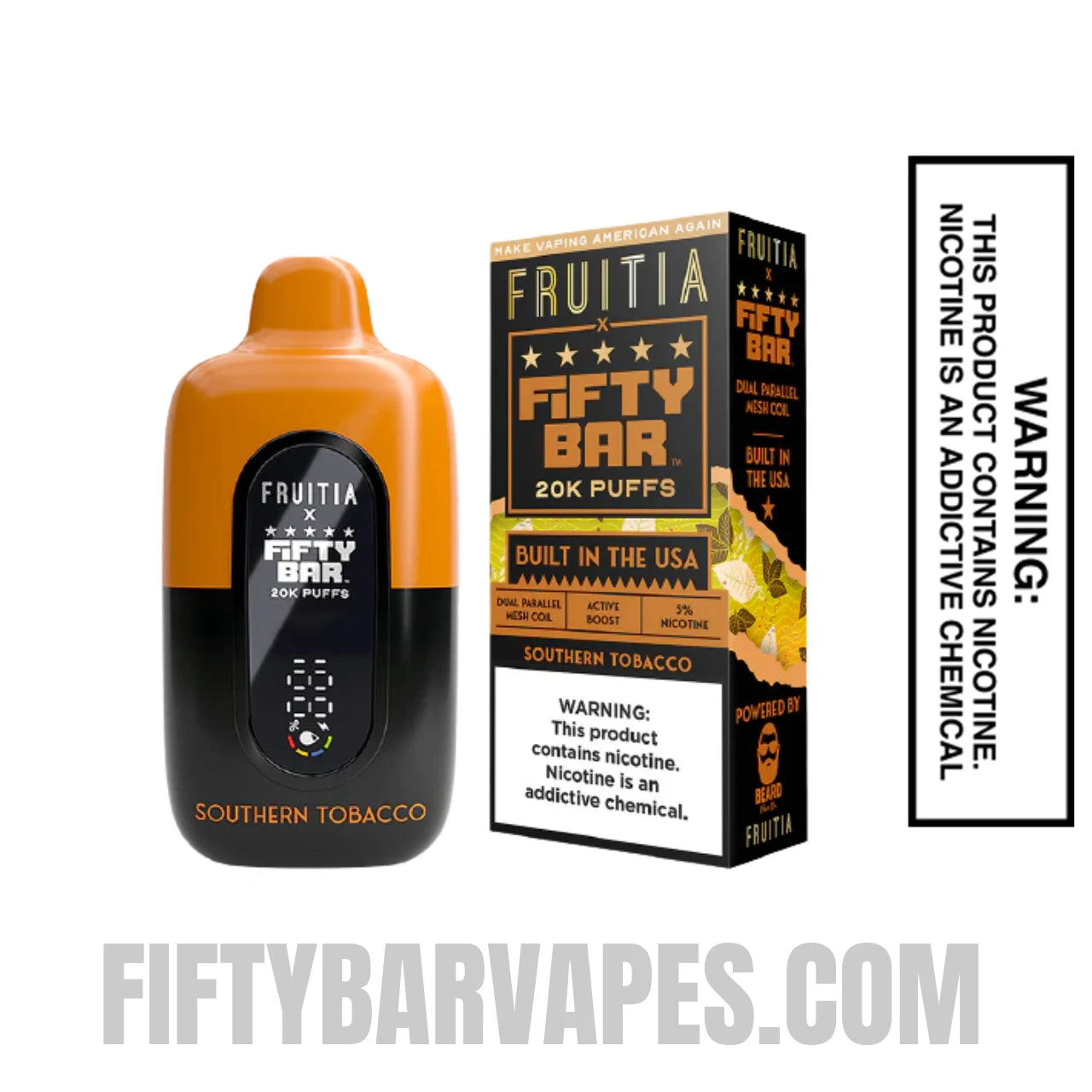 Souther Tobacco Fruitia X Fifty Bar 20K Vape With Package Box Souther Tobacco Fruitia X Fifty Bar 20K Vape With Package Box