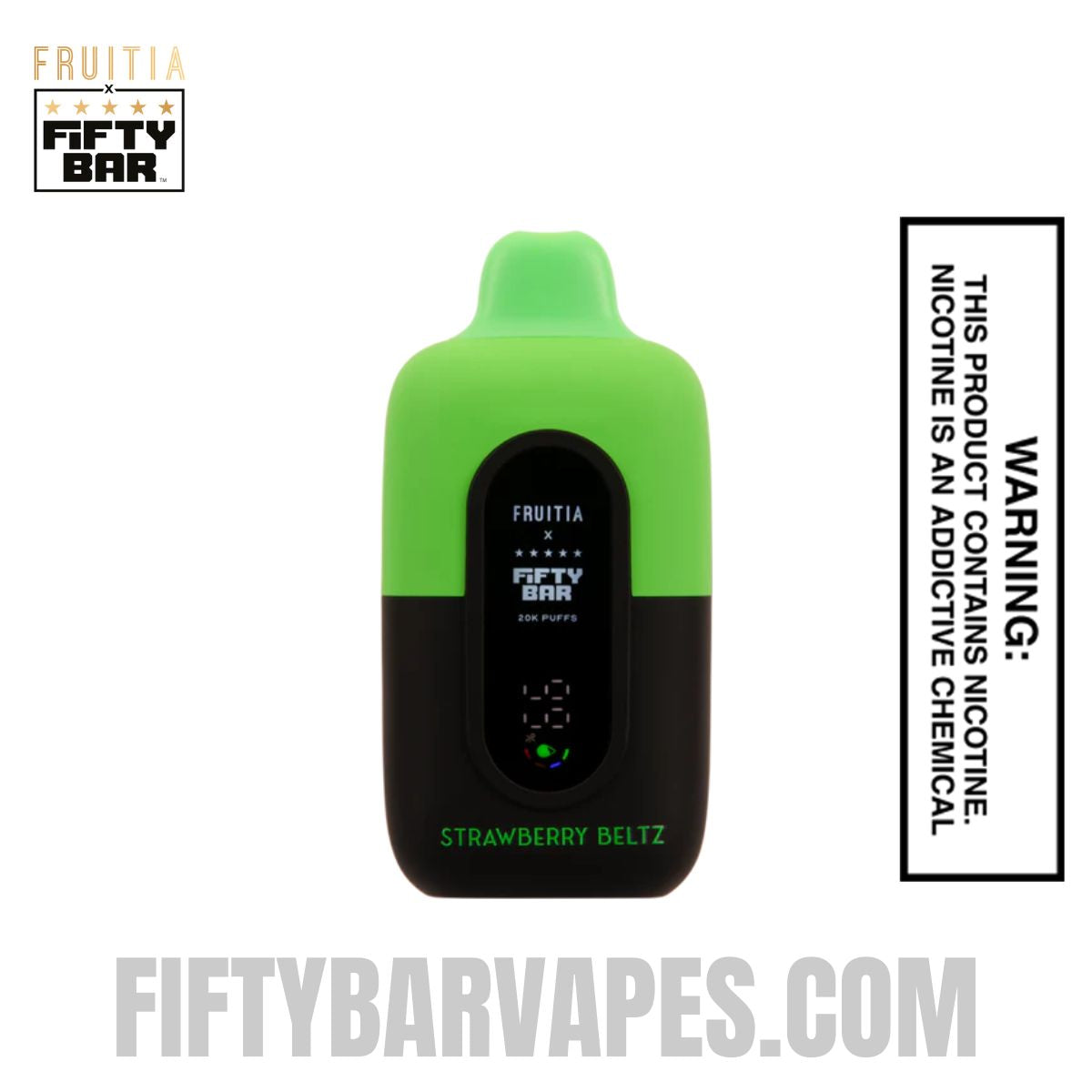 Strawberry Beltz Fruitia X Fifty Bar 20K Vape Strawberry Beltz Fruitia X Fifty Bar 20K Vape