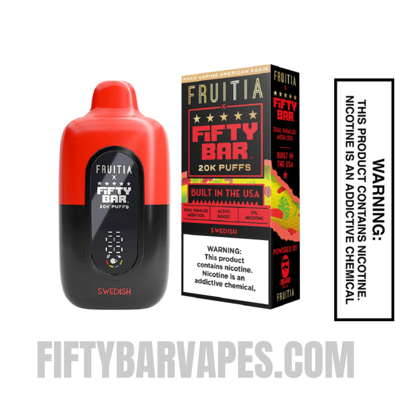 Swedish Fruitia X Fifty Bar 20K Vape Specifications Swedish Fruitia X Fifty Bar 20K Vape Specifications