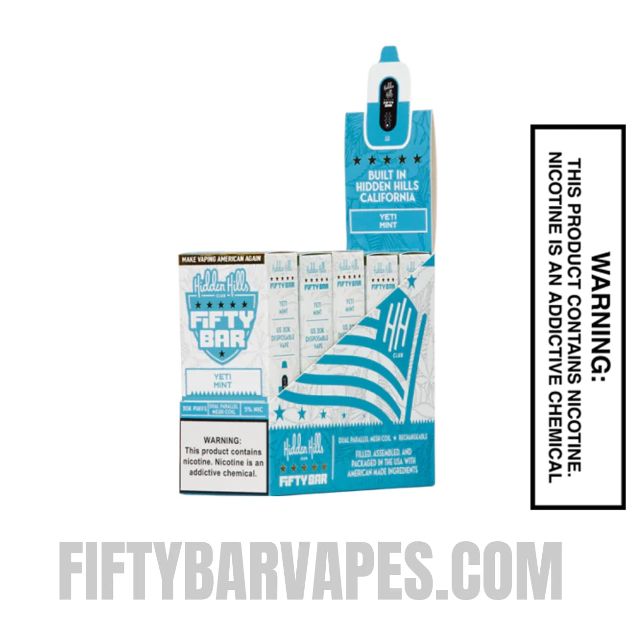 Yeti Mint Hidden Hills X Fifty Bar Vape With Bundle Pack Yeti Mint Hidden Hills X Fifty Bar Vape With Bundle Pack