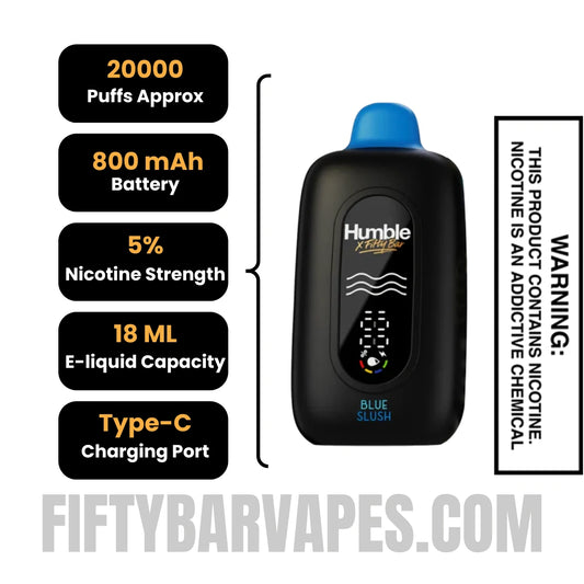 Blue Slush Humble x Fifty Bar 20K Disposable Vape Specifications