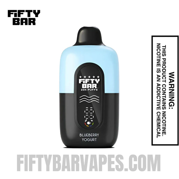 rusian creme 20000 puff disposable vape flavor Blueberry Yogurt Fifty Bar 20K Nic Less NC15000 ZERO badge2_20 for £60 Size:3mL