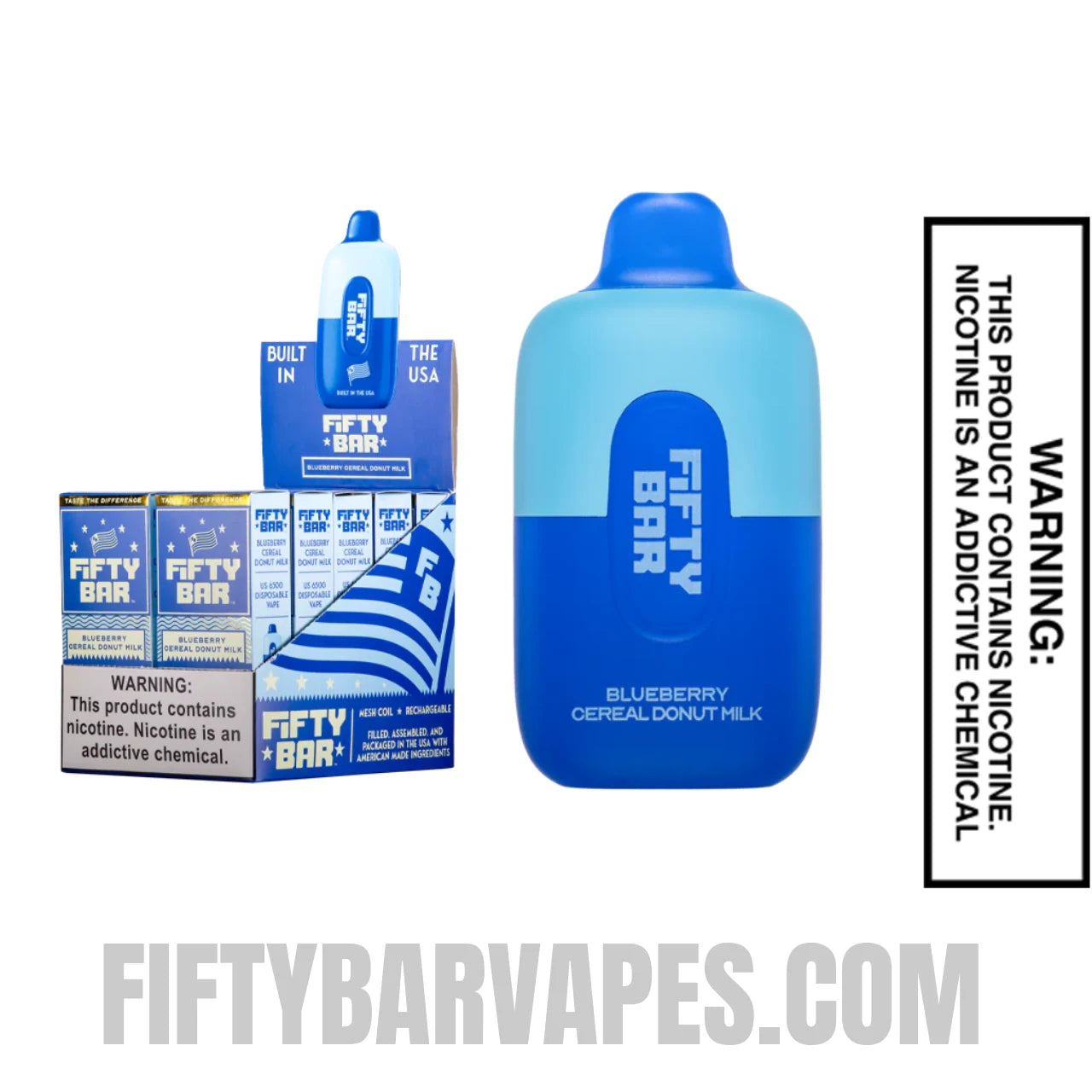 Blueberry Cereal Donut Milk Fifty Bar Disposable Vape With Bundle Pack