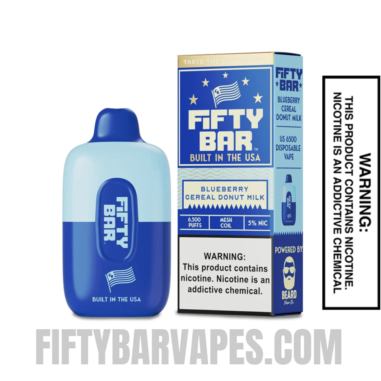 Blueberry Cereal Donut Milk Fifty Bar Disposable Vape With Package Box