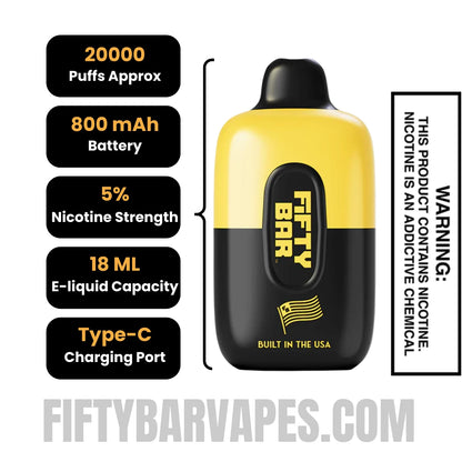 Butterbean Fifty Bar 20K Disposable Vape | FiftyBarVapes Butterbean Fifty Bar 20K Disposable Vape | FiftyBarVapes