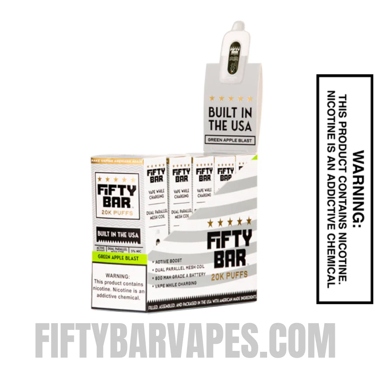 Green Apple Blast Fifty Bar 20k Disposable Vape With Bundle Pack