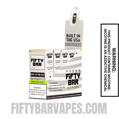 Green Apple Blast Fifty Bar 20k Disposable Vape With Bundle Pack