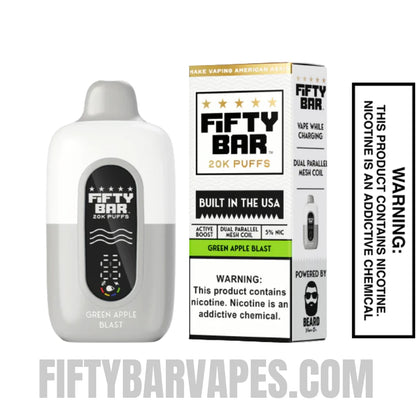 Green Apple Blast Fifty Bar 20k Disposable Vape With Package Box