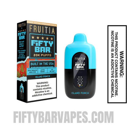 Island Punch Fruitia X Fifty Bar 20K Vape With Package Box