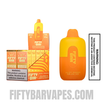 Juicy Mango Melon Ice Fifty Bar 6500 Puffs Disposable Vape with Bundle Pack