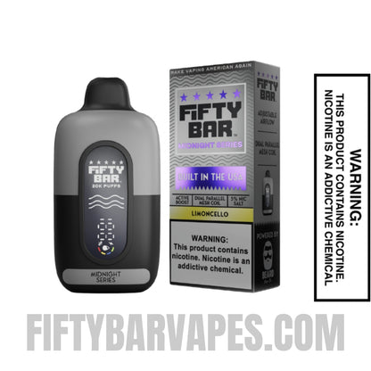 Limoncello Fifty Bar 20K Midnight Series Disposable Vape with package box