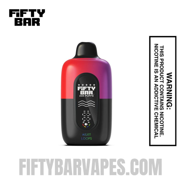 Milky Loops Fifty Bar 20K Disposable Vape | FiftyBarVapes Milky Loops Fifty Bar 20K Disposable Vape | FiftyBarVapes