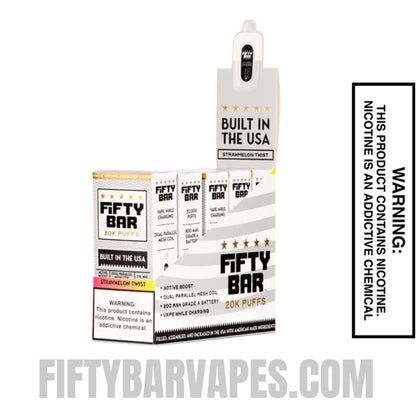 Strawmelon Twist Fifty Bar 20k Disposable Vape With Bundle Pack