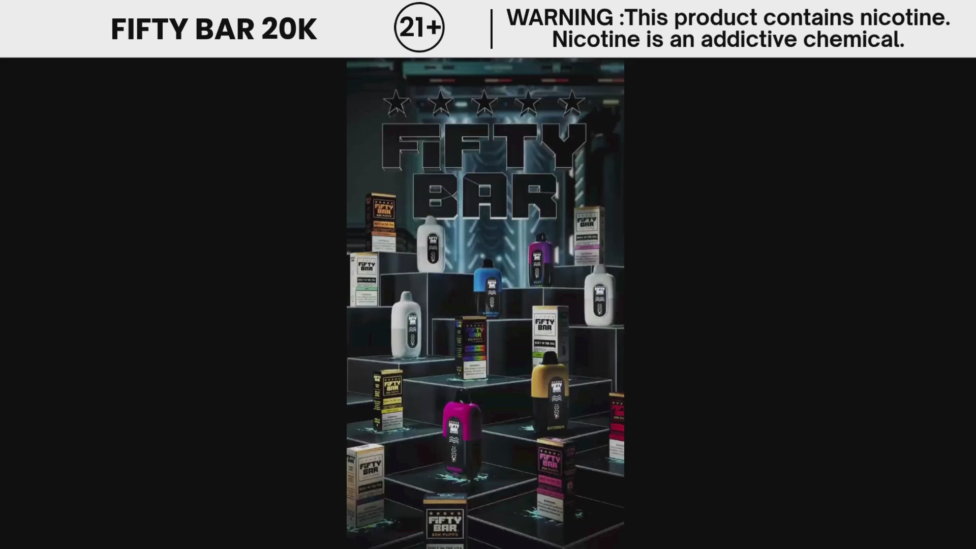 Gold Tobacco Fifty Bar 20K Disposable | FiftyBarVapes